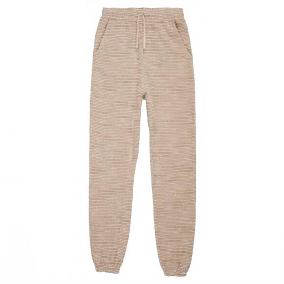 NEW SOMETHING NAVY women's textured sweatpants in tan combo - Picture 2 of 3